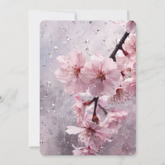 Modern Pink Cherry Blossom Invitation Template – E Inbjudningar
