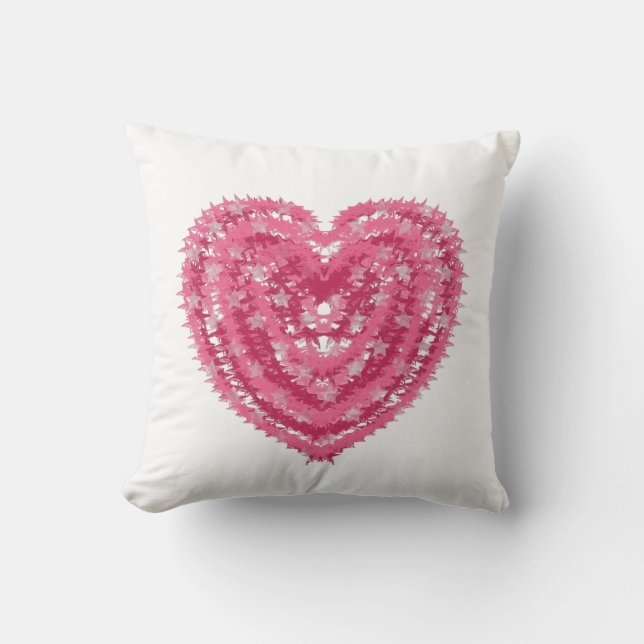 Modern Pink Confetti Heart | Valentine's Day Art Kudde (Framsida)