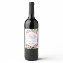 Modern Pink Floral Hexagon Drink Decor
