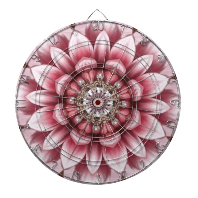 Modern Pink Flower Dartboard Darttavla (Framsidan)
