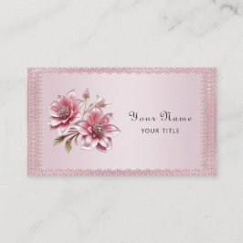 Modern Pink Flowers Business Card Visitkort