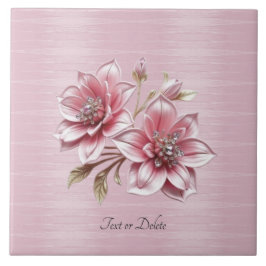 Modern Pink Flowers Ceramic Tile Kakelplatta