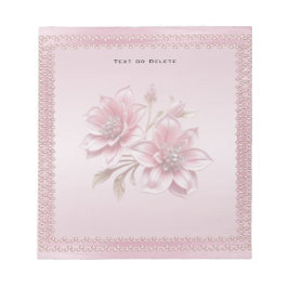 Modern Pink Flowers Notepad Anteckningsblock