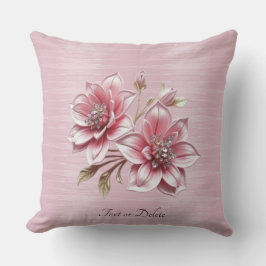 Modern Pink Flowers Throw Pillow Kudde