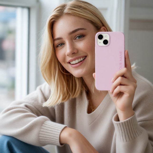 Modern Pink Girly Initial Minimal Monogram Case (Skapare uppladdad)