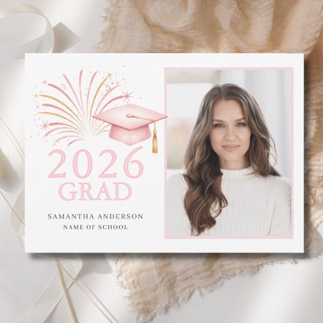 Modern Pink Gold 2026 Grad  Meddelande (Skapare uppladdad)