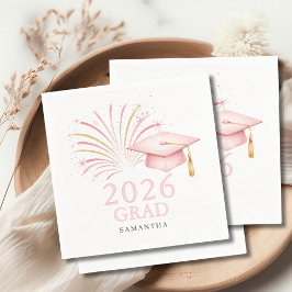 Modern Pink Gold 2026 Grad  Pappersservett