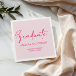 Modern Pink Graduation Class of 2026 Pappersservett