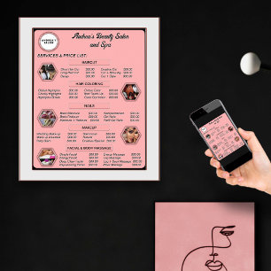 Modern Pink Lägg till logotyp Bilder Salong & Spa  Poster