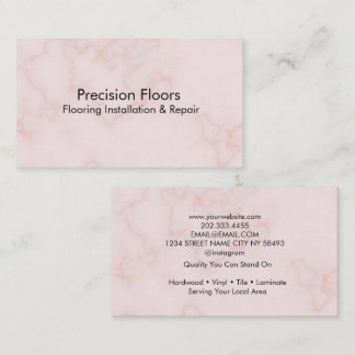 Modern Pink Marble Flooring Installation Visitkort