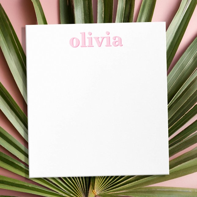 Modern Pink Personalized Name Anteckningsblock (Skapare uppladdad)