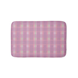 Modern Pink Plaid Bath Mat Badrumsmatta