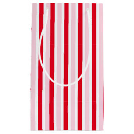 Modern Pink Red Striped Christmas
