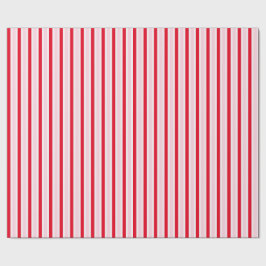 Modern Pink Red Striped Christmas Presentpapper