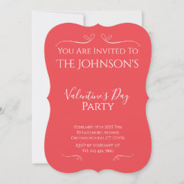 Modern Pink Red Valentines Day Party Invitation Inbjudningar