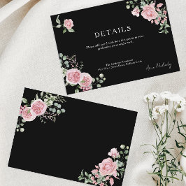 Modern Pink Roses Details Graduation Tilläggskort