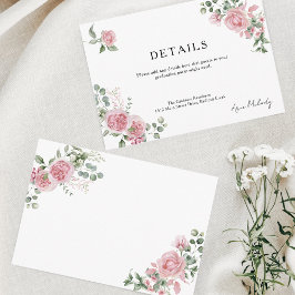 Modern Pink Roses Details Graduation Tilläggskort