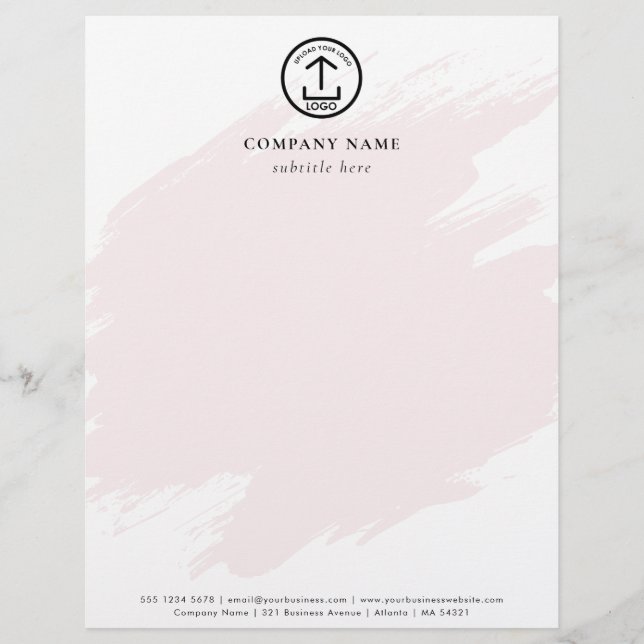 Modern Pink Watercolor Template Business Logo Brevhuvud (Framsida)