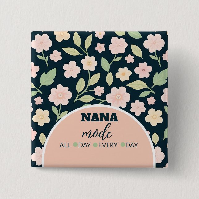 Modern Pink Wildflowers Pattern Knapp (Framsida)