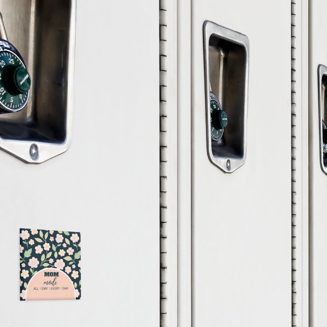 Modern Pink Wildflowers Pattern Magnet (In Situ (Locker))