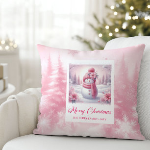 Modern Pinkmas Mysig Vinter Skog Barn Present Jul Kudde