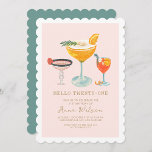Modern Pinky Coctails  Hej 21:a födelsedagen Inbjudningar<br><div class="desc">Modern Pinky Coctails  Hej 21:a födelsedagen</div>