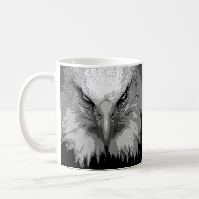 Modern PIP Art Eagle Head Template Animals Kaffemugg (Vänster)