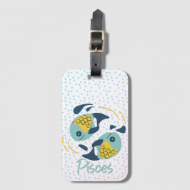 Modern Pisces Fish Zodiac Bagagebricka