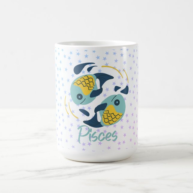 Modern Pisces Fish Zodiac Kaffemugg (Center)