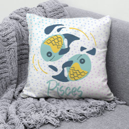 Modern Pisces Fish Zodiac Kudde