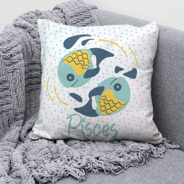 Modern Pisces Fish Zodiac Kudde (Skapare uppladdad)