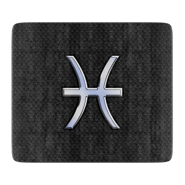 Modern Pisces Zodiac Sign Black Snake Skin stil (Framsidan)