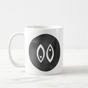 Modern Pisces Zodiac Sign Black White Minimal Kaffemugg
