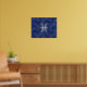 Modern Pisces Zodiac Sign Navy Blue Digital Camo Poster (Living Room 2)