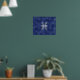 Modern Pisces Zodiac Sign Navy Blue Digital Camo Poster (Living Room 1)