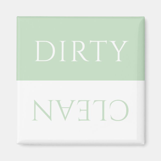Modern Pistachio-Grönt Dirty/Clean Dishwasher Magnet (Framsidan)