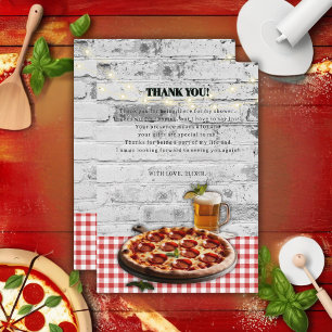 Modern Pizza +Beer Bricks Baby Shower Tack Kort