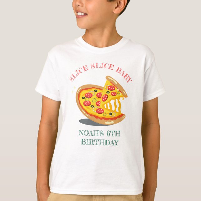 Modern Pizza-Födelsedagsfest i segmentsegmentet Ba T Shirt (Framsida)