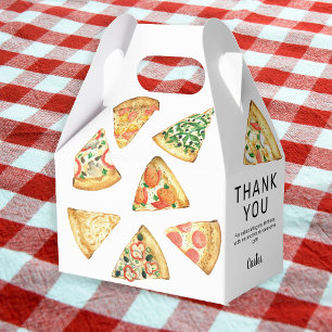 Modern Pizza Födelsedagsfest Tack Presentaskar