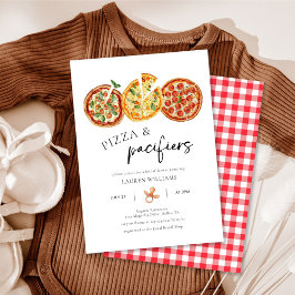 Modern Pizza & Nappar Baby Shower Inbjudningar