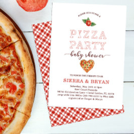 Modern Pizza Party Baby Shower-inbjudan - Roligt o Inbjudningar