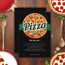 Modern Pizza Party Baby Shower Tack Kort