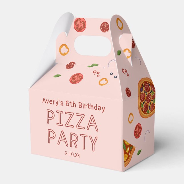 Modern Pizza Party Tack-favoritruta Presentaskar (Framsidan Sidan)