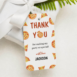 Modern Pizza Tack Märkre Födelsedagsfest Presentetikett