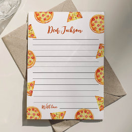 Modern Pizza Time Capsule Note-meddelandekort Tack Kort