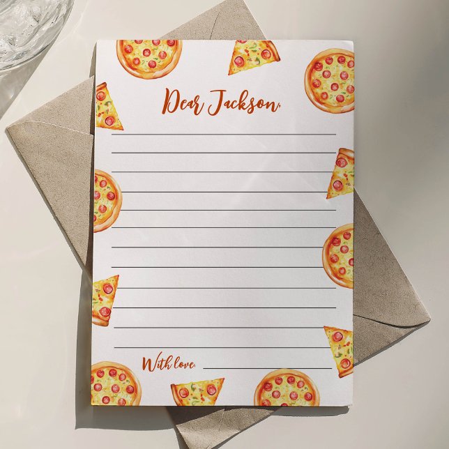 Modern Pizza Time Capsule Note-meddelandekort Tack Kort (Skapare uppladdad)