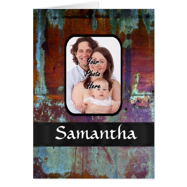 Modern plågad grunge hälsningskort (Framsidan)