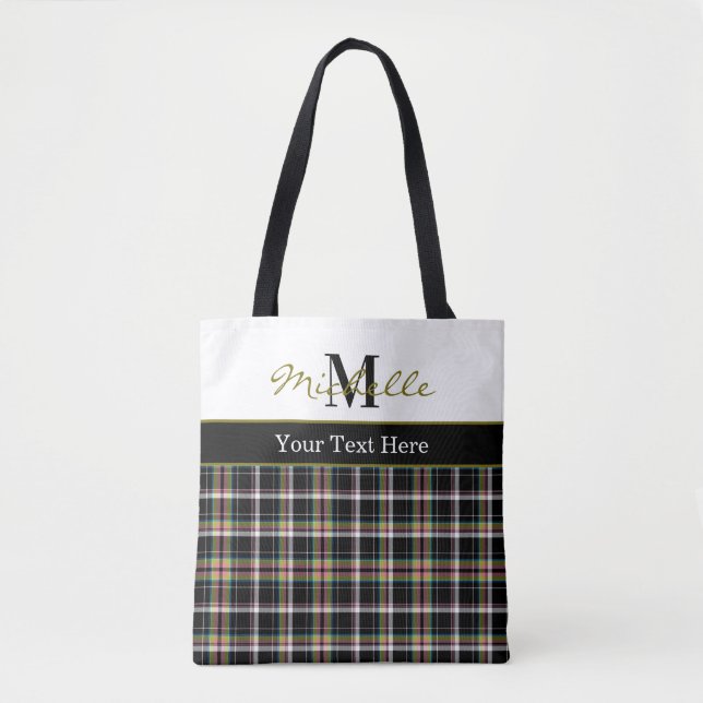 Modern Plaid Tartan Pattern Olive Green Tygkasse (Framsida)
