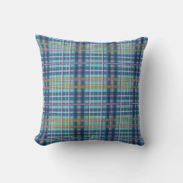 Modern Plaid Throw Pillow - Vibrant Colorful Tarta Kudde