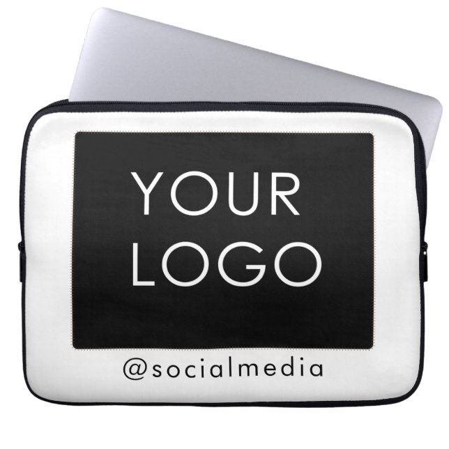 Modern Plain Company Logotyp Social Media Laptop Fodral (Framsidan)